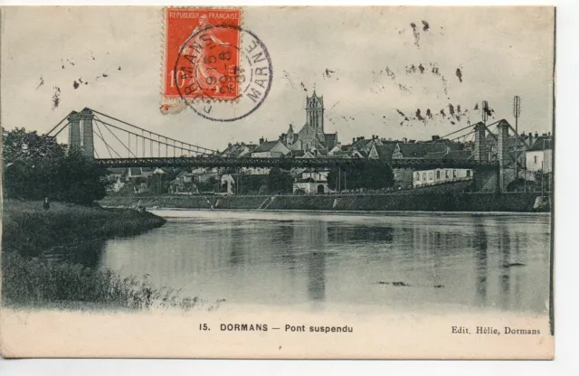 DORMANS - Marne - CPA 51 - le pont suspendu 3