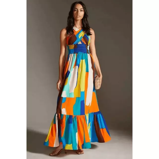 Anthropologie Plenty by Tracy Reese Bold Printed Halter Maxi Dress