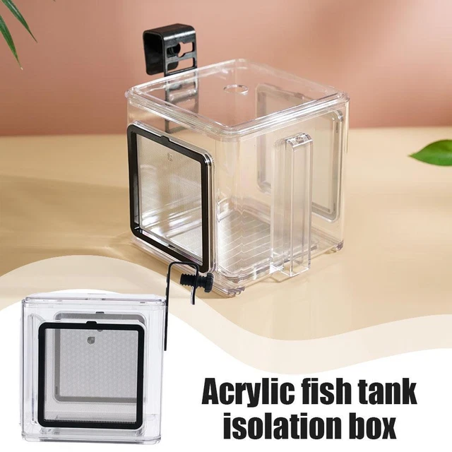 Aquarium Acrylic Fish Tank Isolation Box Pneumatic Spawning Box>`~ N9T9