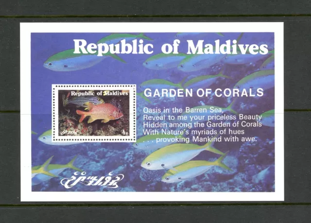 P804 Maldives 1980 Poisson Coraux Feuille MNH