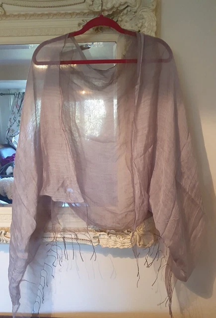 Scialle chiffon grigio argento, pashmina, avvolgente, grande
