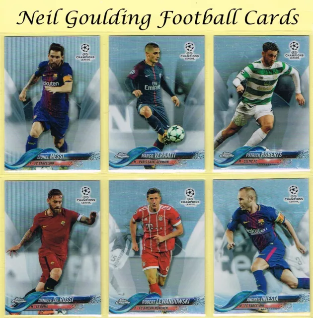 Topps Champions League CROMATO 2017-2018 ☆ RIFRATTORE PARALLELO ☆ Carte calcio