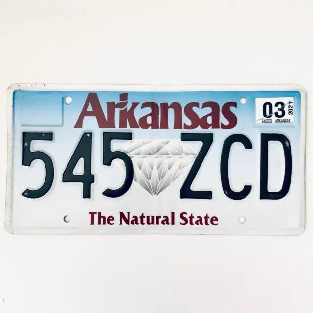 2021 United States Arkansas Natural State Passenger License Plate 545 ZCD