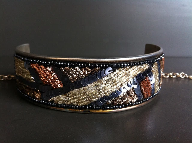 Yves Saint Laurent YSL Gripoix Collier ras du cou en or avec cabochon carré en r