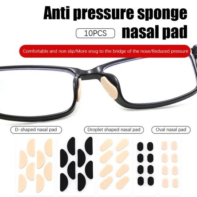 10 fogli occhiali cuscinetti naso morbidi EVA occhiali spugna telaio antiscivolo toppa naso