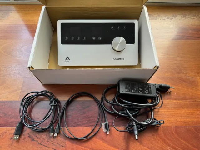 Apogee Quartet USB Audio Interface 4 in x 8 out w/ Extra USB-C Cable. 