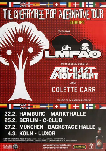 LMFAO - Cherrytree Pop, Tour 2012 | Konzertplakat | Poster