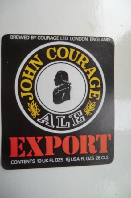 Mint John Courage London Export Ale 9 1/2 Usa Fl Ozs  Brewery Beer Bottle Label