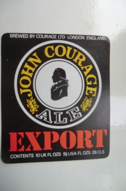 Neuwertig John Courage London Export Ale 9 1/2 Usa Fl Ozs Brauerei Bierflasche Etikett
