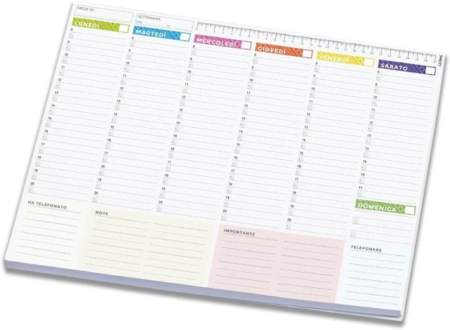 Planni - PLANNER SETTIMANALE 2025 2026 Da Scrivania Formato A4 Con Variante A3 ...
