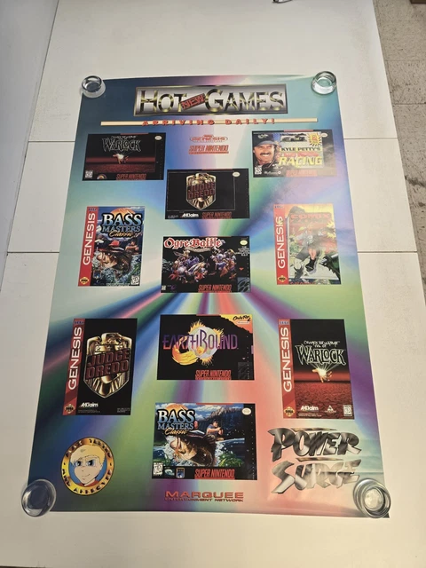 SEGA GENESIS SUPER Nintendo Game Marquee Rare Video Store Promo