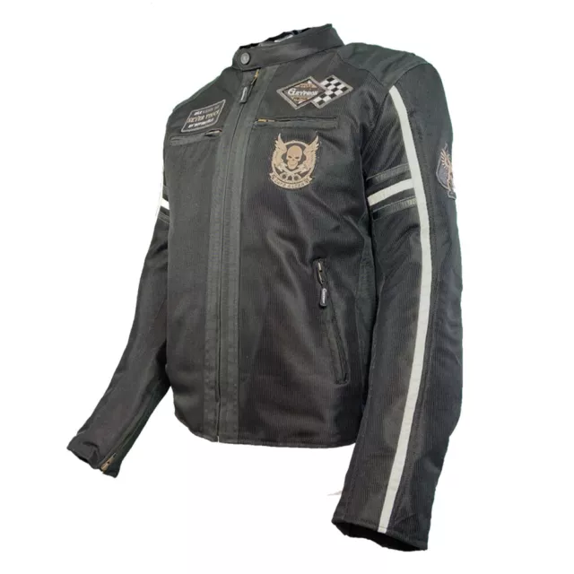 Gryphon Vented Cafe Black Mesh Motorcycle Jacket Men's Sizes SM, MD, LG & 3X