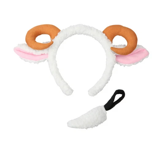 Adulto/Bambino Pecora Agnello Orecchie Sulla Fascia Coda Set Costume Accessorio