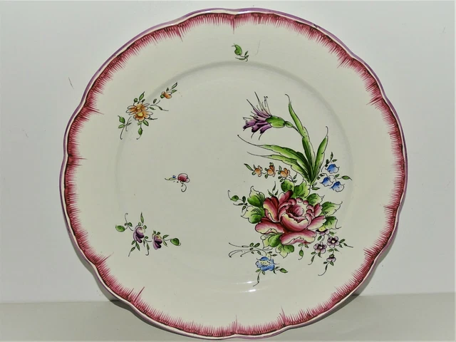 -BELLE ANCIENNE ASSIETTE CERAMIQUE LUNEVILLE ou AUTRE FAÏENCERIE de L'EST déco