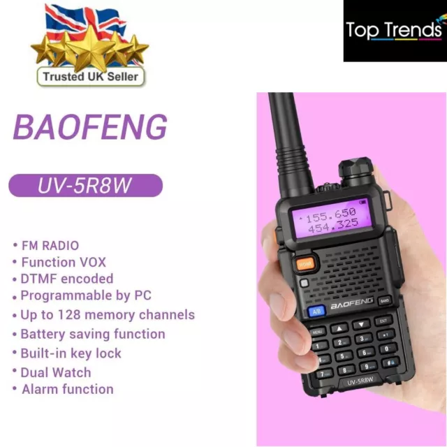 Dual-band Walkie Talkie UV-5R II Baofeng Two Way Radio FM Interphone UHF VHF