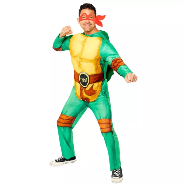 Men's Official Teenage Mutant Ninja Turtle Jumpsuit TV Film Padded Stag Costume