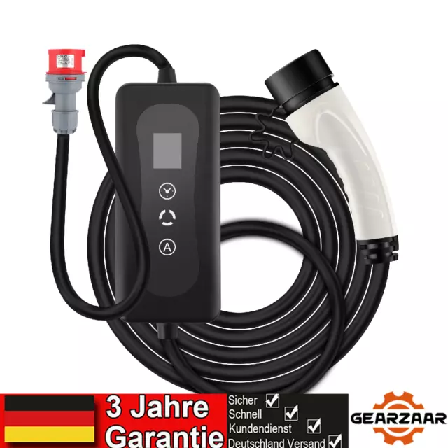 Mobile Wallbox EV 11kW Typ 2 Kabellänge 5m 8A 10A 13A 16A 3Phasig CEE DE