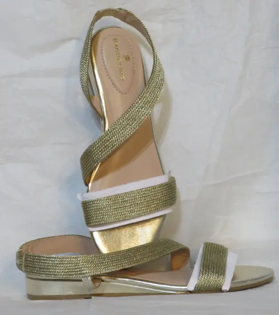 Bandolino Womens Kalinar Wedge Sandal Us 8 M Platino 710 Metallic Strap Nwot New