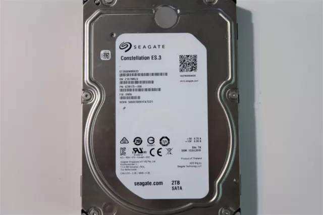 Seagate Constellation ES.3 ST2000NM0033 9ZM175-006 Fw: SN06 2.0TB 3.5 " SATA HDD