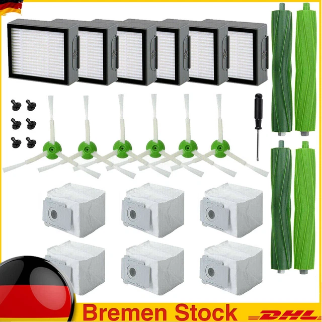 Ersatzteilset für iRobot Roomba i7 i7+ Plus E5 E6 E7 Filter & Staubsaugerbeutel