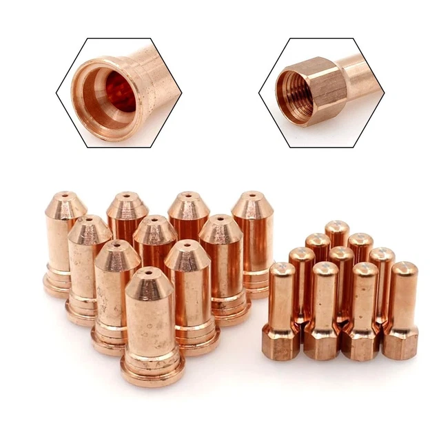 For PT100 IPT 100 Cutting Torch Plasma Electrode Nozzle Tip 14mm Set of 20