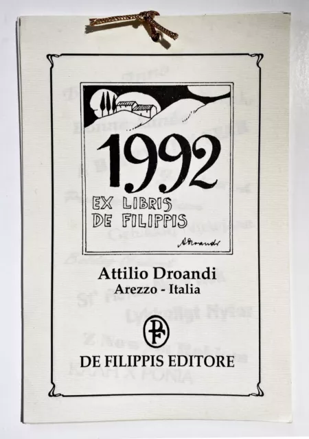 1992 - Exlibris Mario De Filippis / Calendrier Calendar Ex Libris