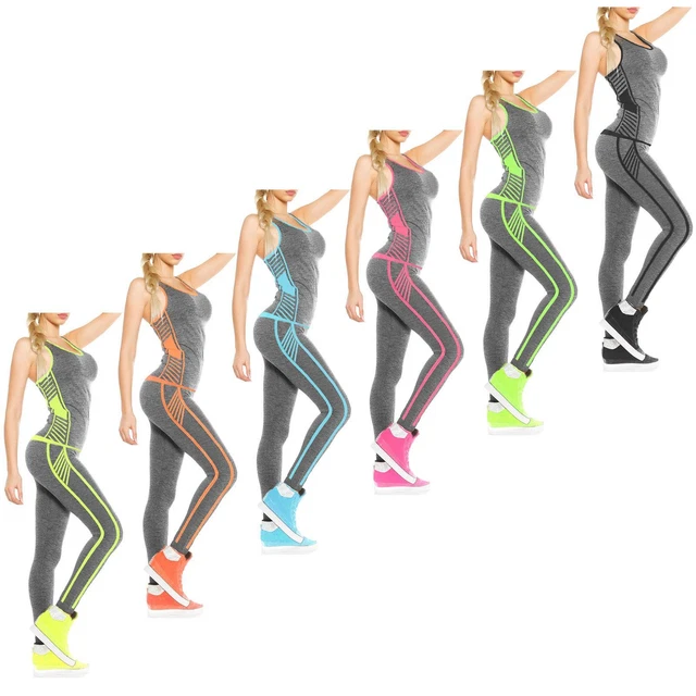 Women's Sports Tracksuit Ladies Workout Yoga Gym Fitness Vest And Leggings