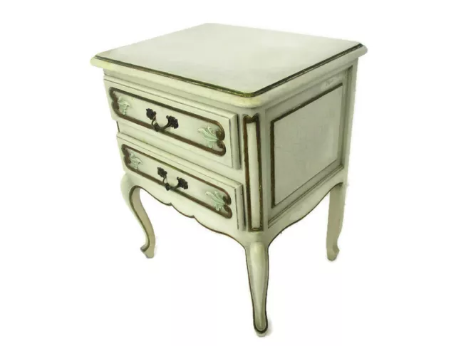 French Provincial White Crackled Chest of Drawers Wood Country Cottage Style