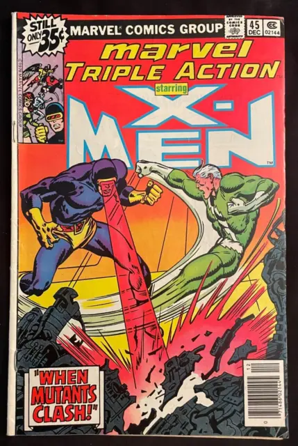 Marvel Triple Action comic book Starring X-Men #45 - 1978 - When Mutants Clash!