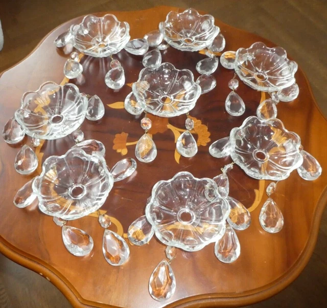 Lot De 11 Pampilles / Pendeloques En Cristal - Style Lustre - Occasion