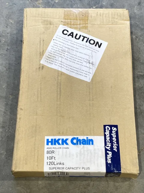 HKK Chain 80R Single Roller Chain 10ft Length 120 Links, Superior Capacity Plus￼