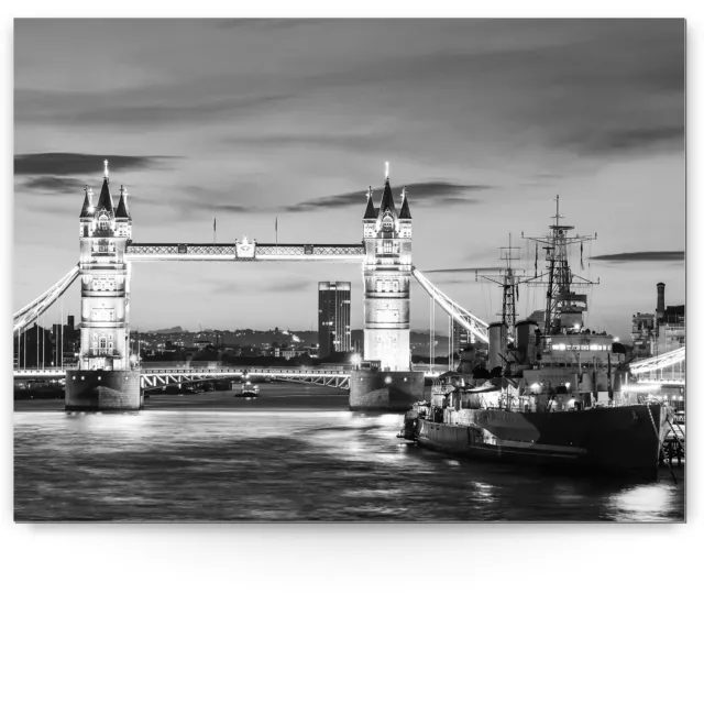 XXL Panorama Schwarz Weiß Wandbild von London, Kunstdruck zur Deko bis 2 Meter