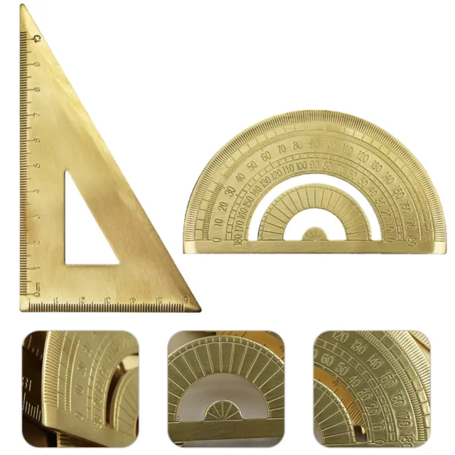 Geometry Precision Tool Triangle Ruler Angles Metal Protractor