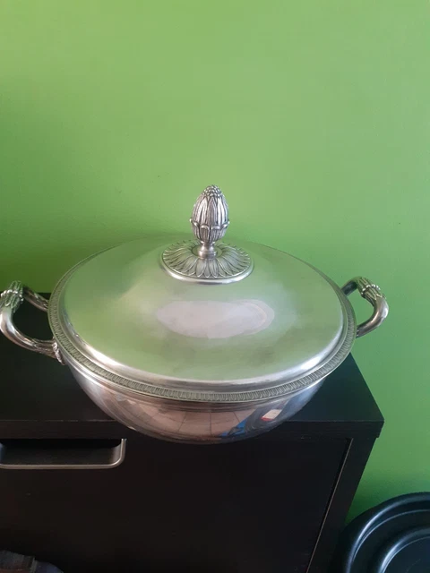 Légumier Ercuis En Métal Argenté 20 Cm – État Correct, Style Intemporel