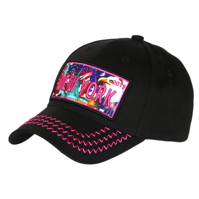 Casquette Baseball Hip Hop Honour - Imprimé Géométrique Rose Et Noir - Taille Unique Unisexe Adulte