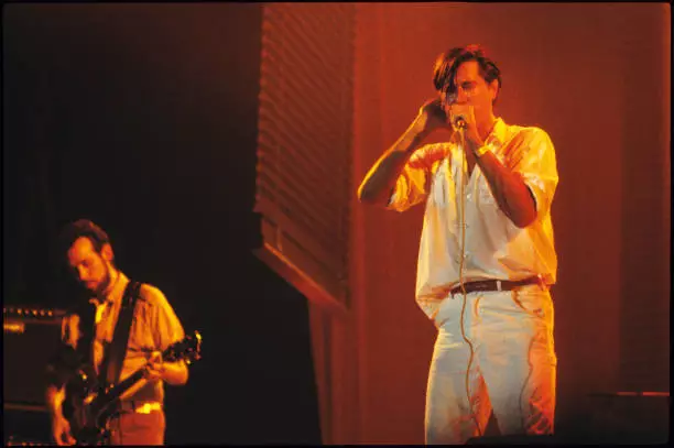 Brian Ferry Phil Manzanera Roxy Music Performing Vorst 1980 OLD MUSIC PHOTO 1