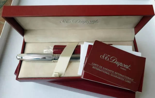 ST Dupont penna roller Olympio silver 925 microns design MINT IN BOX  & warranty