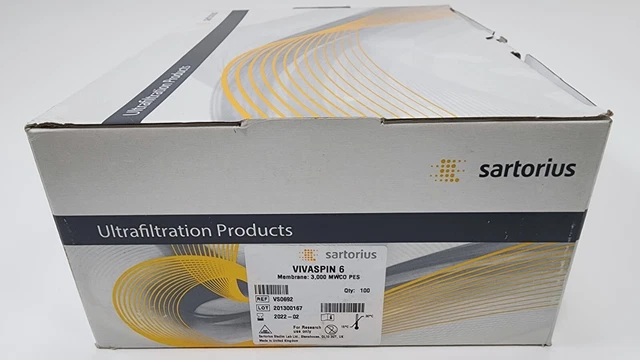 Sartorius VS0692 Vivaspin 6 Centrifugal Concentrators 3,000 MWCO PES, 100pc