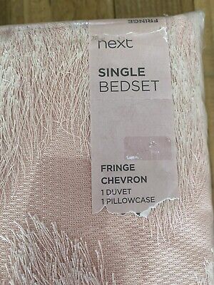 NEXT Fringe Chevron Pink Single Duvet Set Packaged