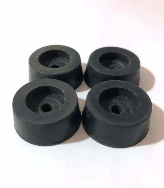 FOUR (4) HEAVY Duty Real RUBBER Feet 1" x 3/8