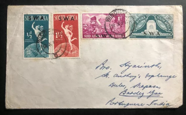 1951 Windhoek South West Africa Cover To Portuguese India