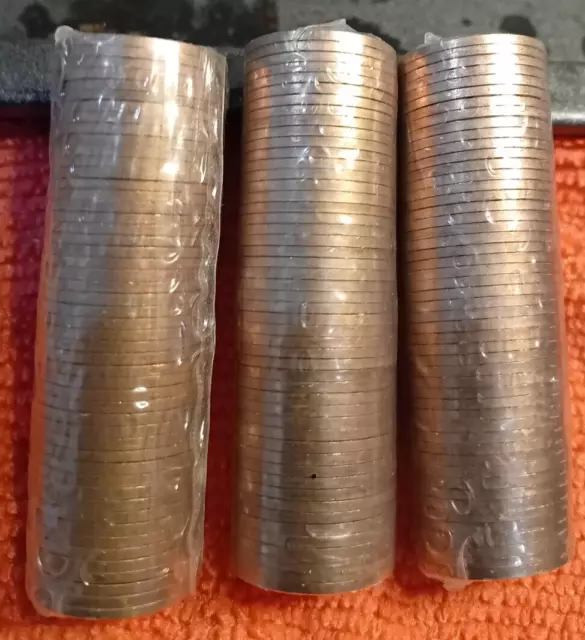 3  Sealed Rolls Of 1971 Decimal Half Penny Coins