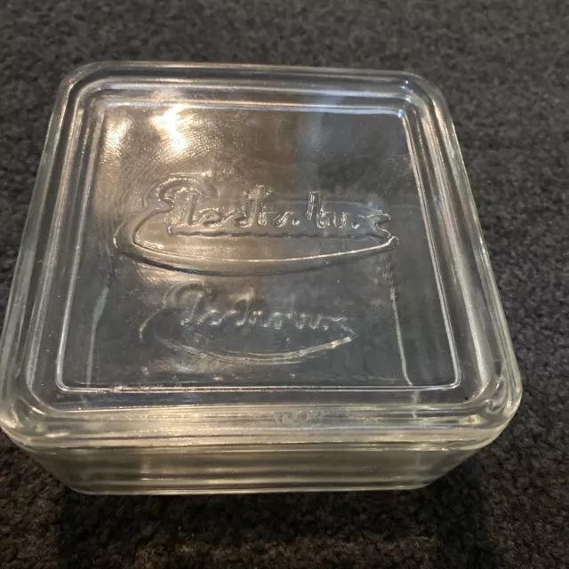 Vintage Electrolux Clear Depression Glass Butter Cheese Dish Lidded Fridge