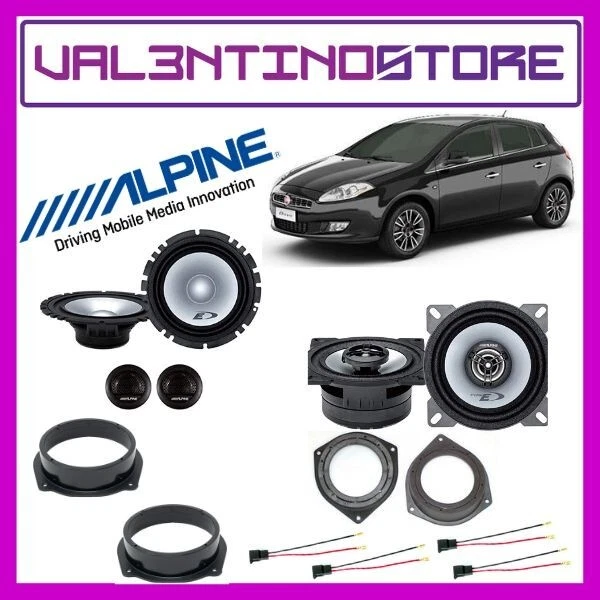Kit 6 Casse Altoparlanti Alpine - Fiat Bravo Anteriori 16,5cm + Tw e Posteriori