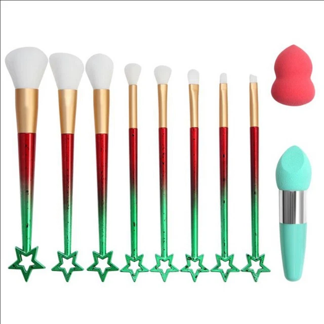 Juegos de 8 cepillos de maquillaje profesionales para base cosmética herramienta de belleza rubor en polvo