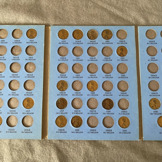 PARTIAL LINCOLN HEAD CENT COLLECTION, 1909 TO 1940S (34 coins) COIN FOLDER 5