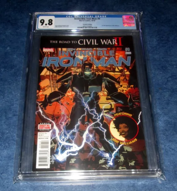 INVINCIBLE IRON MAN #9 2nd print CGC 9.8 1st FULL app RIRI WILLIAMS MARVEL 2016