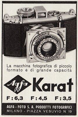 1940 Advertising Agfa Z4238 Cámara Karat Agfa Publicidad Época 