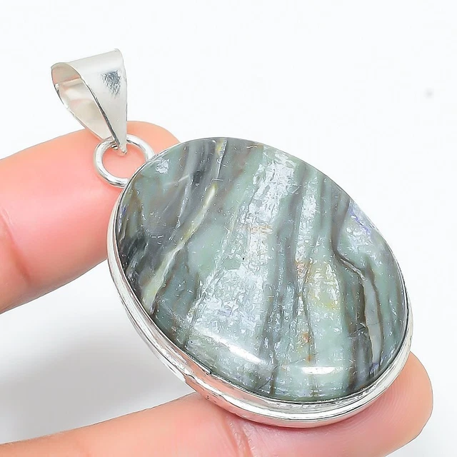 Imperial Jasper Gemstone Handmade Gift Jewelry Pendant 2.17" Y382