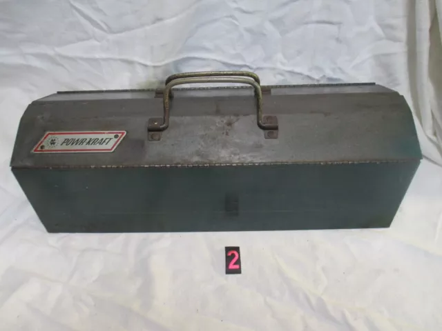 Vintage Powr-Kraft PowerKraft Tool Box  19 X6 1/4 X 5 Metal Electricians Toolbox